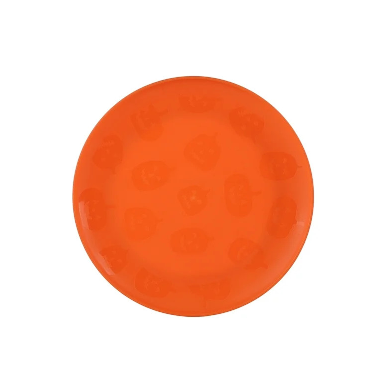 Mainstays 30-Piece Plastic Etched Pumpkin Dinnerware Set, Orange | Walmart (US)