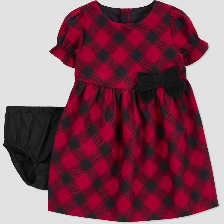 Carter's Just One You® Baby Girls' Plaid Dress with Bow - Red | Target