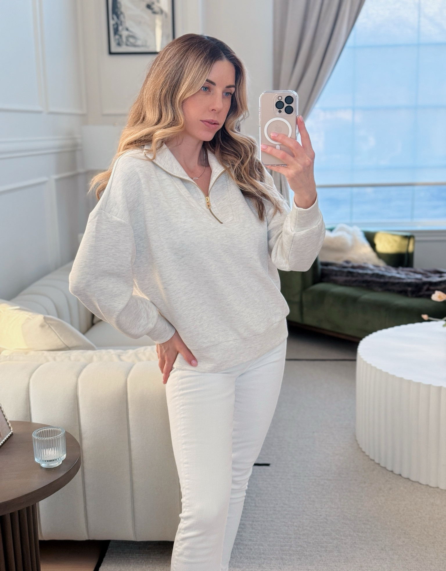Favorite quarter zip sweater! Butter soft, and lightweight 🤍

#LTKStyleTip