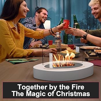 GIESIOE Tabletop Fire Pit,Indoor & Outdoor Table Top Firepit Ethanol Tabletop Fireplace Bowl for ... | Amazon (US)
