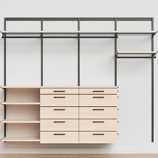 Decor+ by Elfa 8' Closet with Solid Drawers | The Container Store