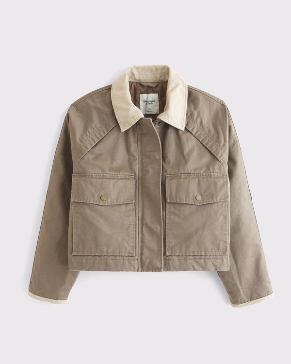 Short Waxed Chore Jacket | Abercrombie & Fitch (US)