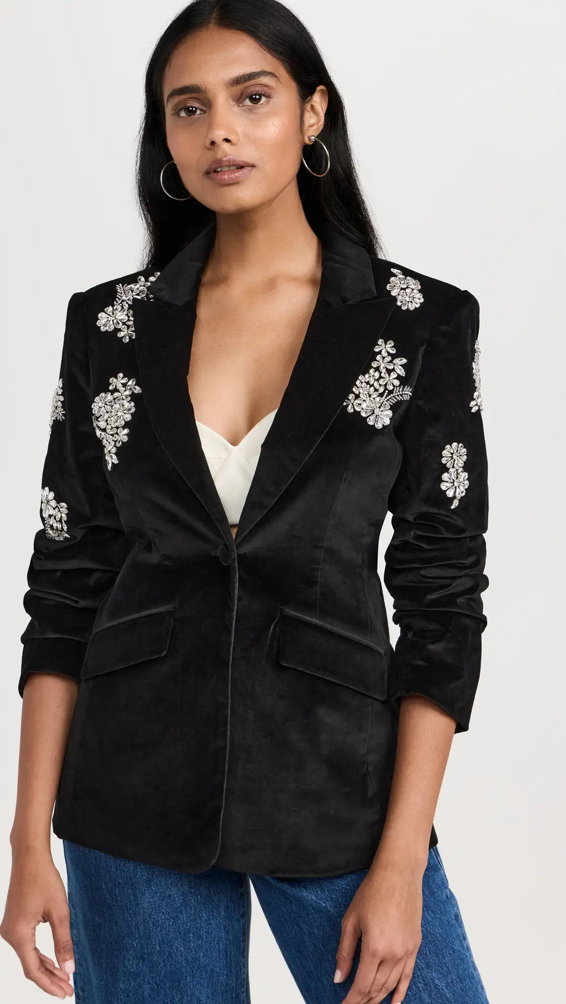 Cinq à Sept Crystal Ivy Chenille Scrunched Cheyenne Blazer | Shopbop | Shopbop