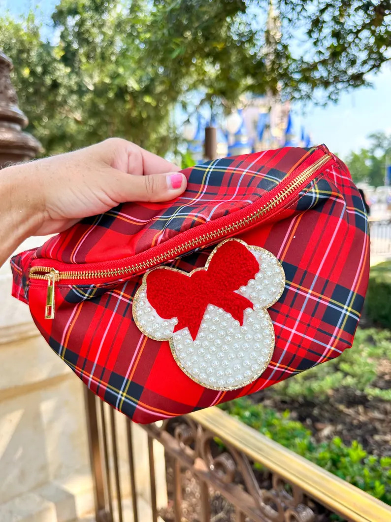 NOW SEWN ON** Customizable Pearl Mickey Fanny Pack- Pearl Minnie Patch Minnie Fanny Pack Mickey F... | Etsy (US)