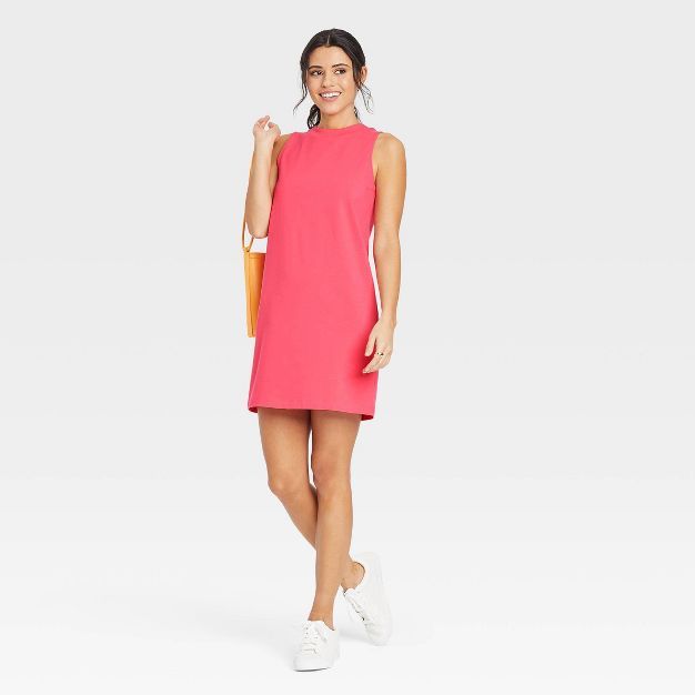 Women's Knit Tank Dress - A New Day™ Coral Pink | Target