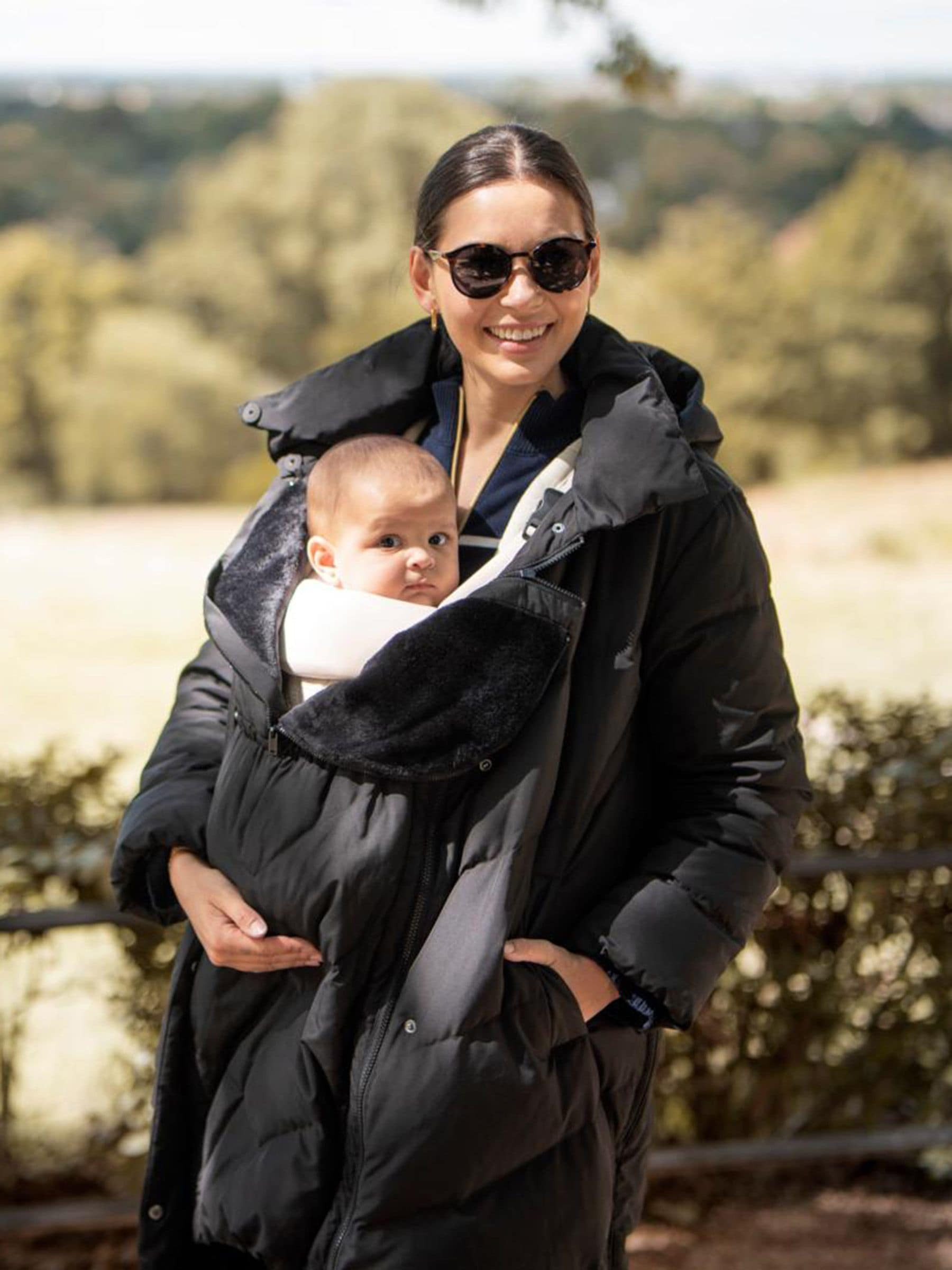 Seraphine Seraphine Long Chevron Puffer Maternity Black Coat | Next US