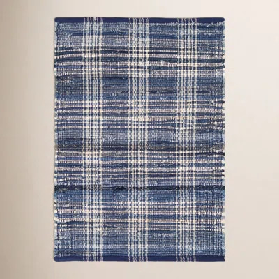 Denim Plaid Handwoven Cotton Rug | Wayfair North America