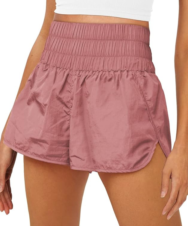 Womens High Waisted Athletic Shorts Elastic Casual Summer Running Shorts Quick Dry Gym Workout Short | Amazon (US)
