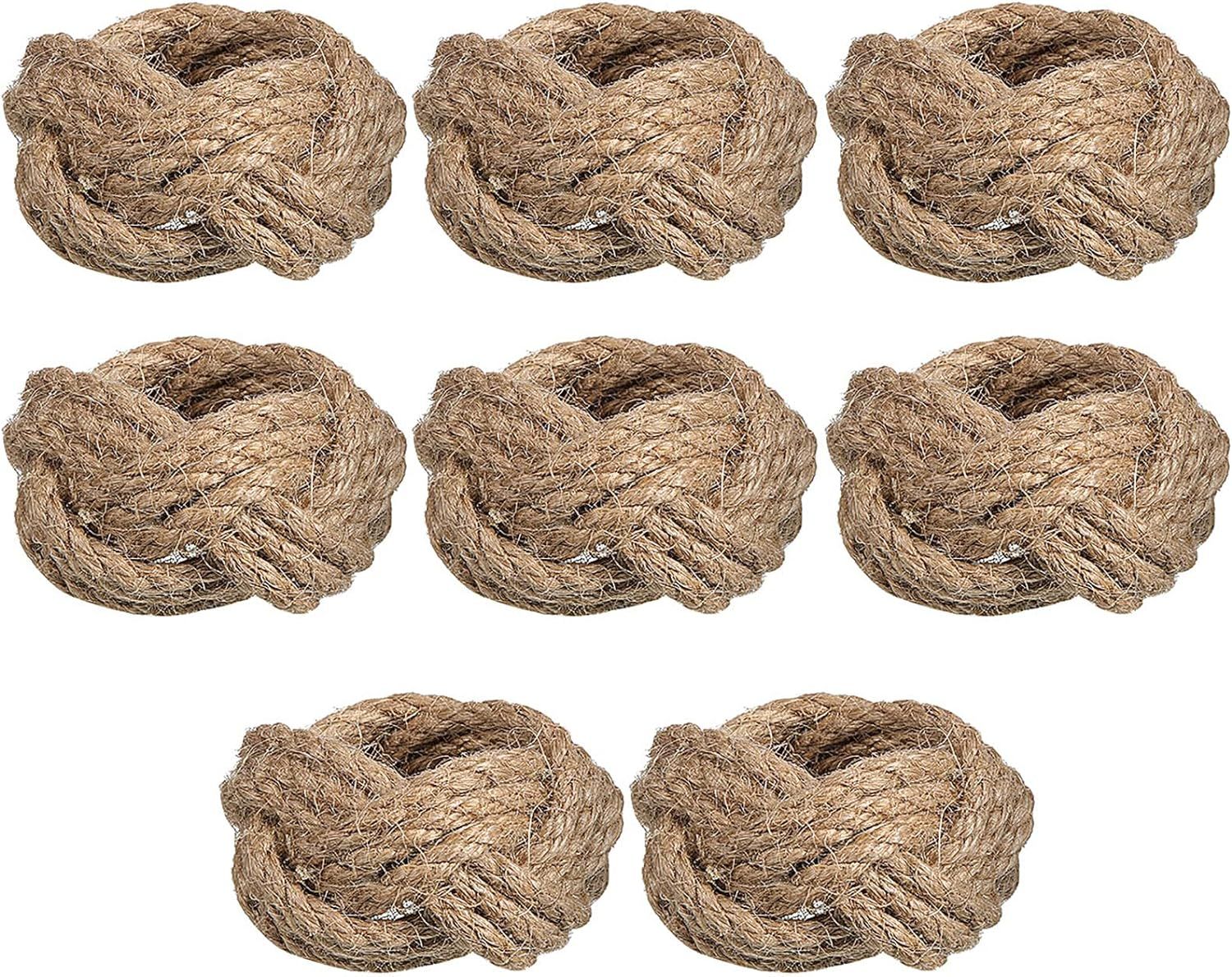 8 Pcs Burlap Pumpkin Berry Napkin Rings Farmhouse Handmade Round Napkin Rings for Fall Thanksgivi... | Amazon (US)