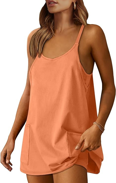 ANRABESS Women Athletic Dress Summer Tennis Workout Active Sports Mini Romper Dress Built in Shor... | Amazon (US)