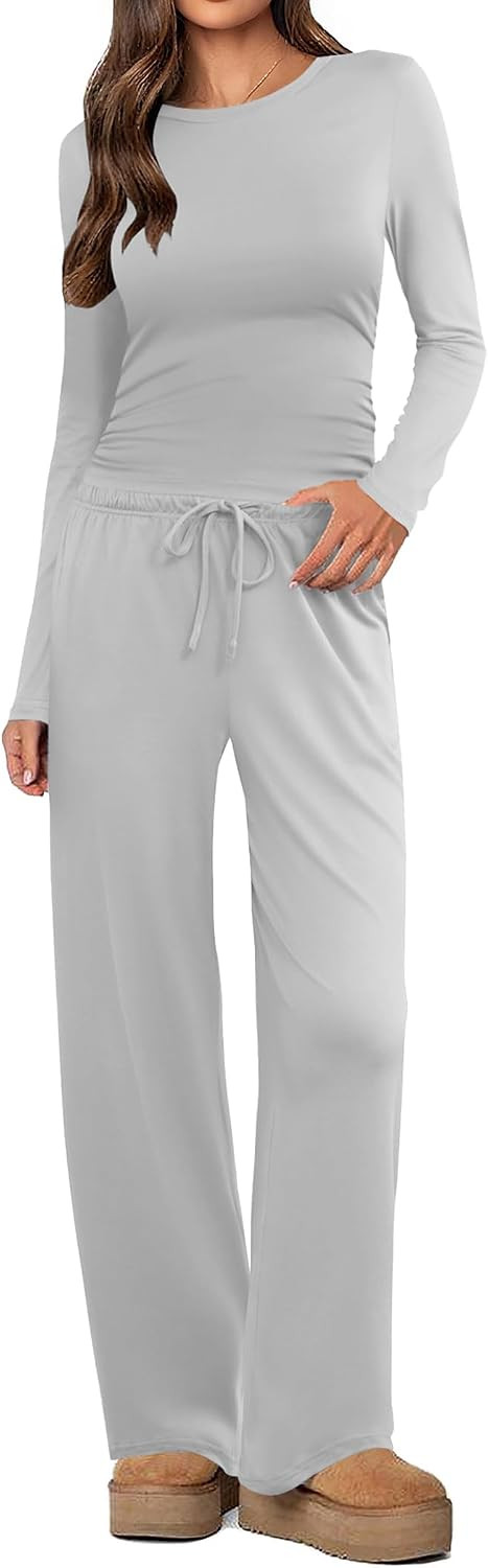 Ekouaer Women's 2 Piece Set 2026 Ruched Side Lounge Set with Pockets | Amazon (US)