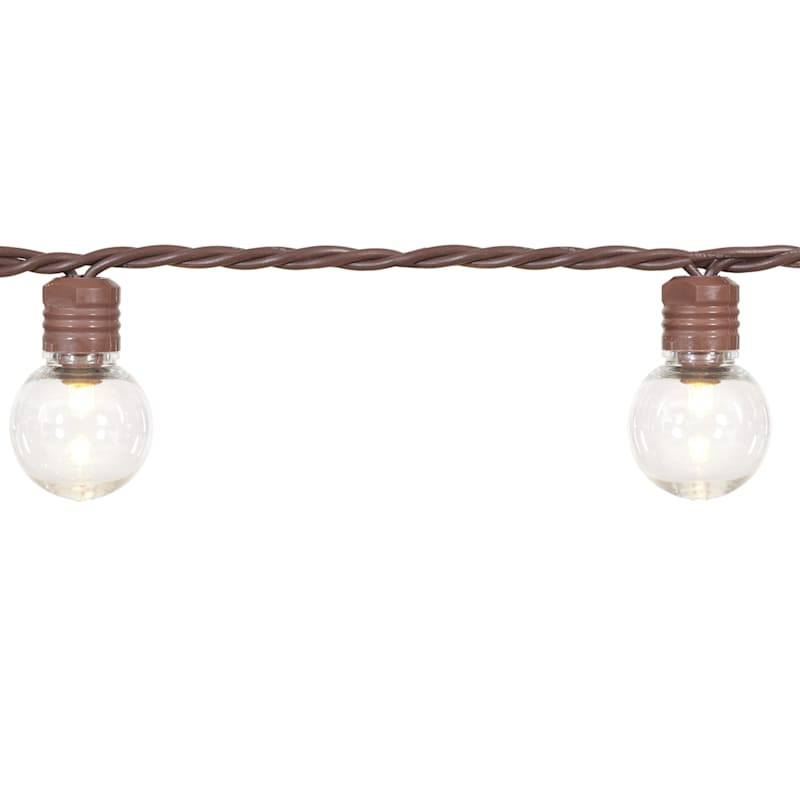 100-Count LED G30 Globe String Lights with Brown Wire | At Home