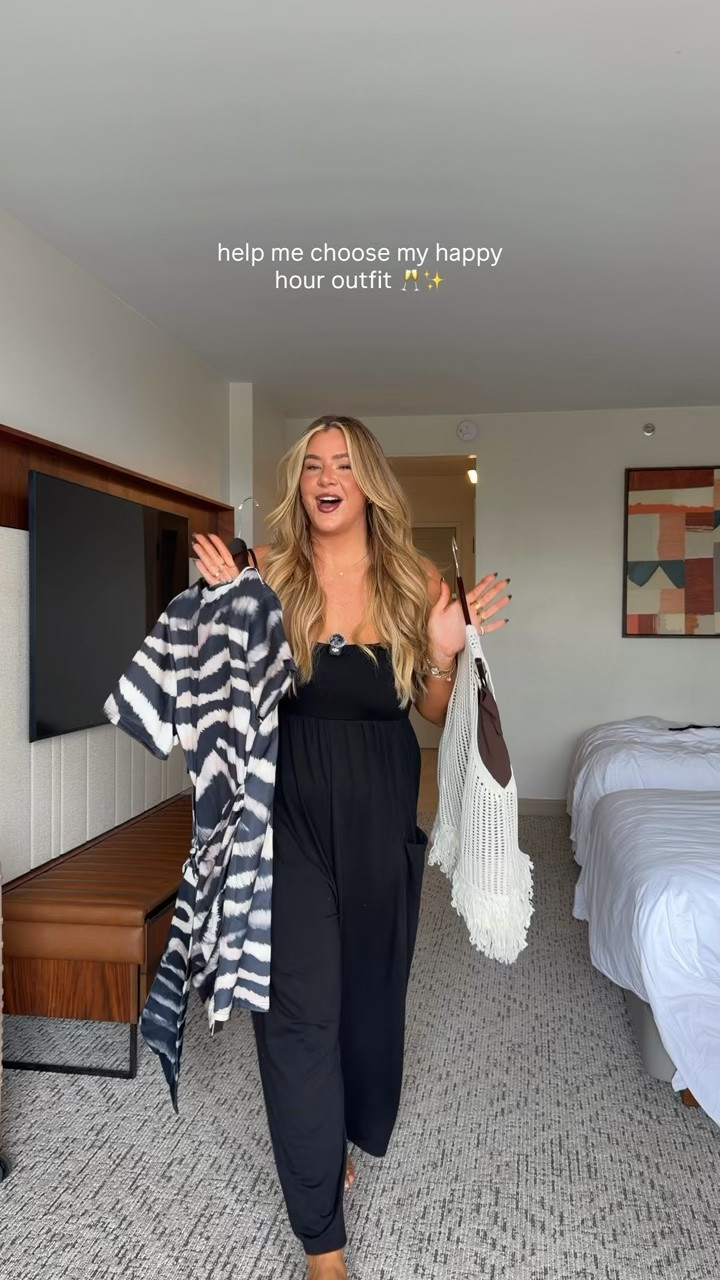 help me choose an outfit for happy hour with the girls 🥂✨ wearing a large in the white top, xxl in the brown skirt, and a xxl in the zebra dress 🤎

#LTKMidsize #LTKTall #LTKootd