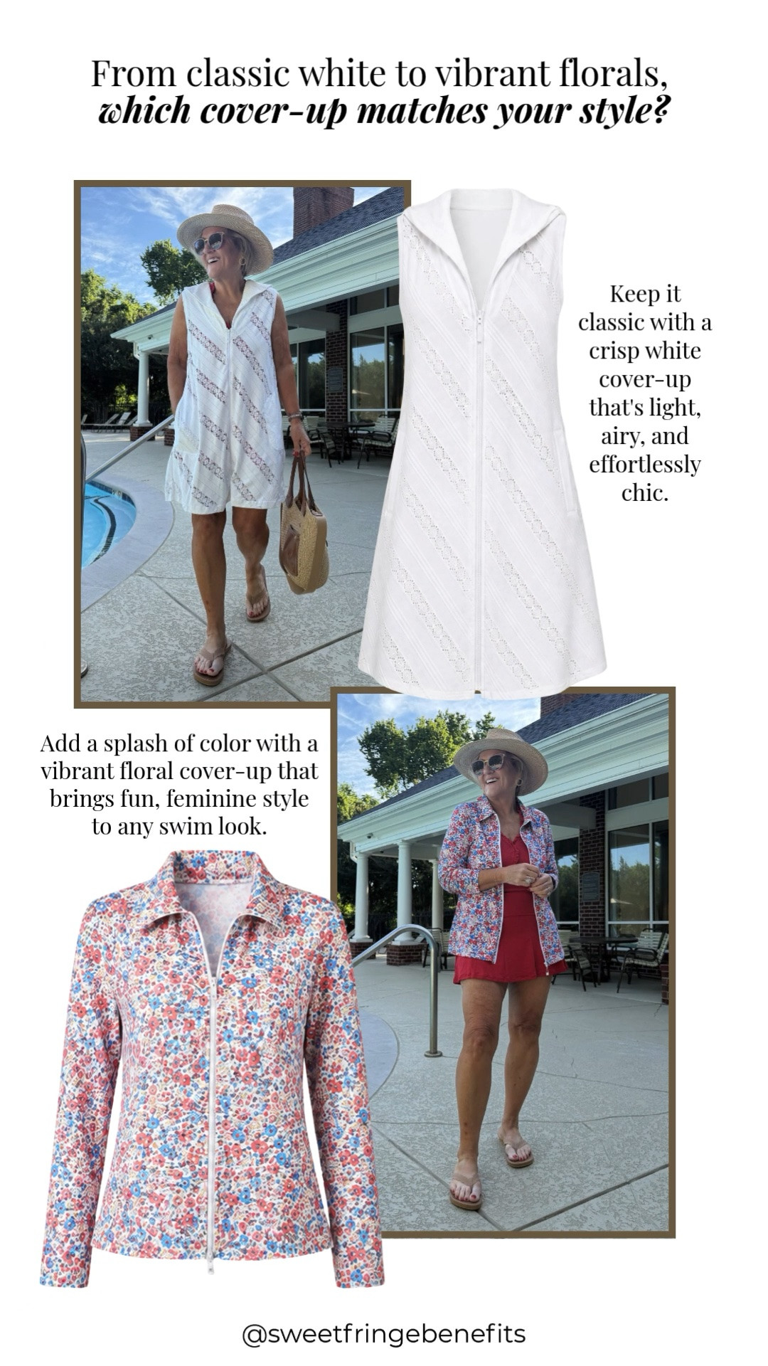 Whether you love a timeless neutral or a fun pop of color, a lightweight cover-up is a summer must-have! ☀️ The classic white option is effortlessly chic, while the floral print adds a bright, playful touch to any swim look. Both are easy layers you'll reach for all season long.

💡 LTK MADE EASY
❤️ Heart = Support my posts!
📌 Save = Get sale & restock alerts
📋 Lists = Keep favorites organized
📲 Share = Send lists and products to a friend. Hello, Christmas List! 💬
💬 Comment = Ask me anything about sizing or fit. :-)

#LTKootd #LTKOver40 #LTKSwim