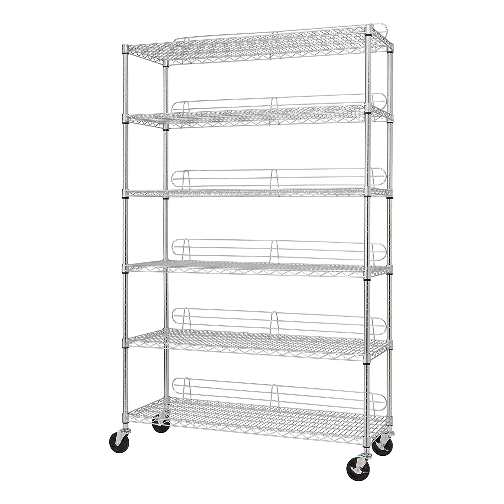 TRINITY EcoStorage 6 Tier Adjustable Wire Shelving with Wheels, Chrome | Walmart (US)