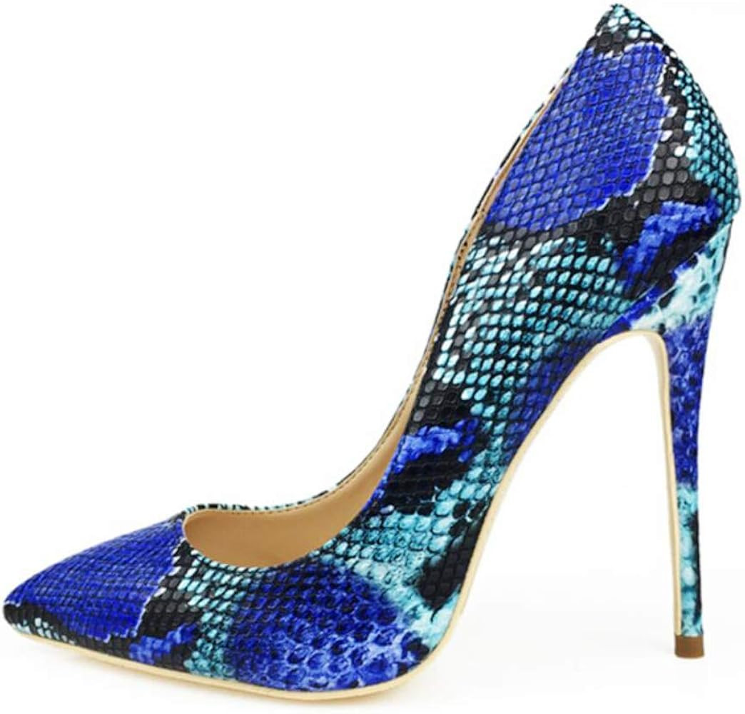 Miluoro Snake Printing Women High Heels Fashion Party Wedding Sexy Pumps Shoes | Amazon (US)