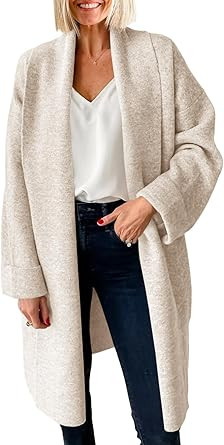 Saodimallsu Womens Long Cardigan Sweaters Chunky Open Front Oversized Slouchy Knit Fall Trendy Co... | Amazon (US)