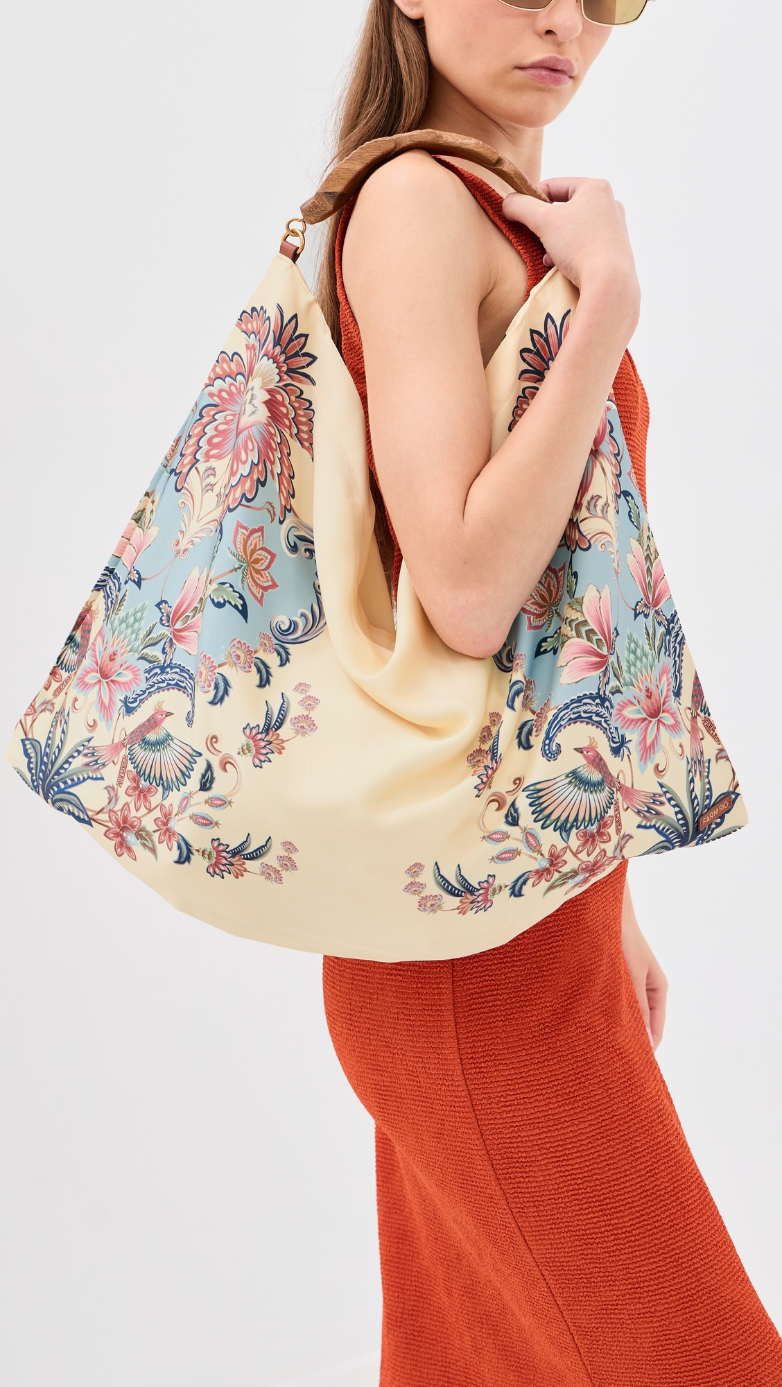 FARM Rio Satin Scarf Medium Bag BOHO BEAUTY BUTTER One Size | Shopbop