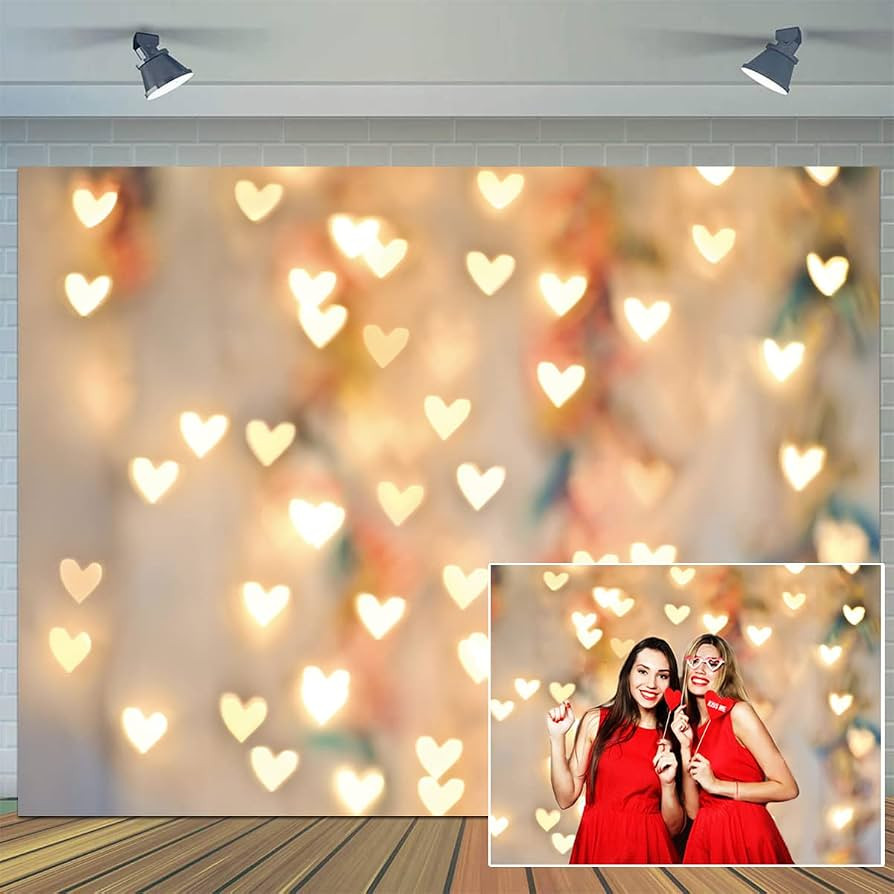 CYLYH 7x5ft Valentine's Day Backdrop Love Heart Bridal Shower Birthday Wedding Party Love Heart W... | Amazon (US)