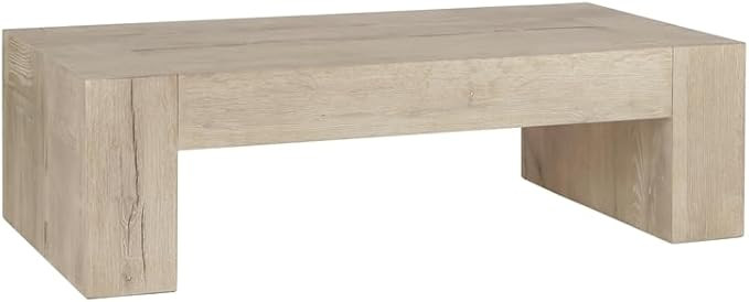 Kosas Home Bristol Cracked Oak Wood Coffee Table in Meadow White | Amazon (US)