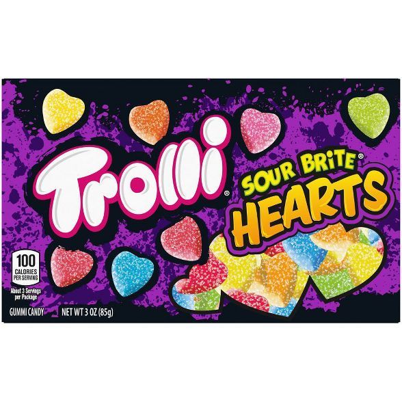 Trolli Valentine's Sour Brite Gummi Hearts Theater Box - 3oz | Target