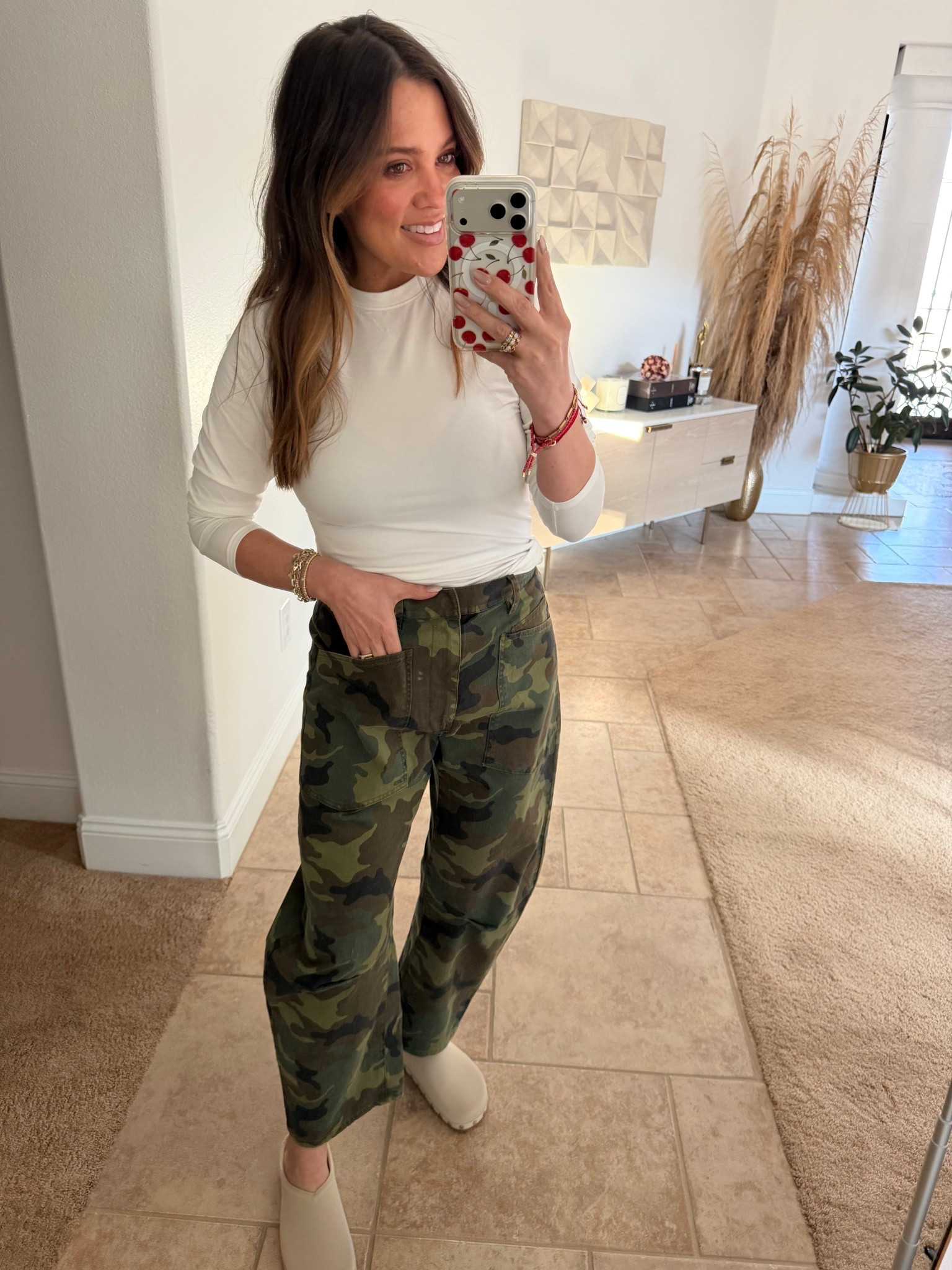 I’m absolutely in love with these pants. I have the denim, leopard, white, tan and now camo. They are my absolute favorite ever size 6  