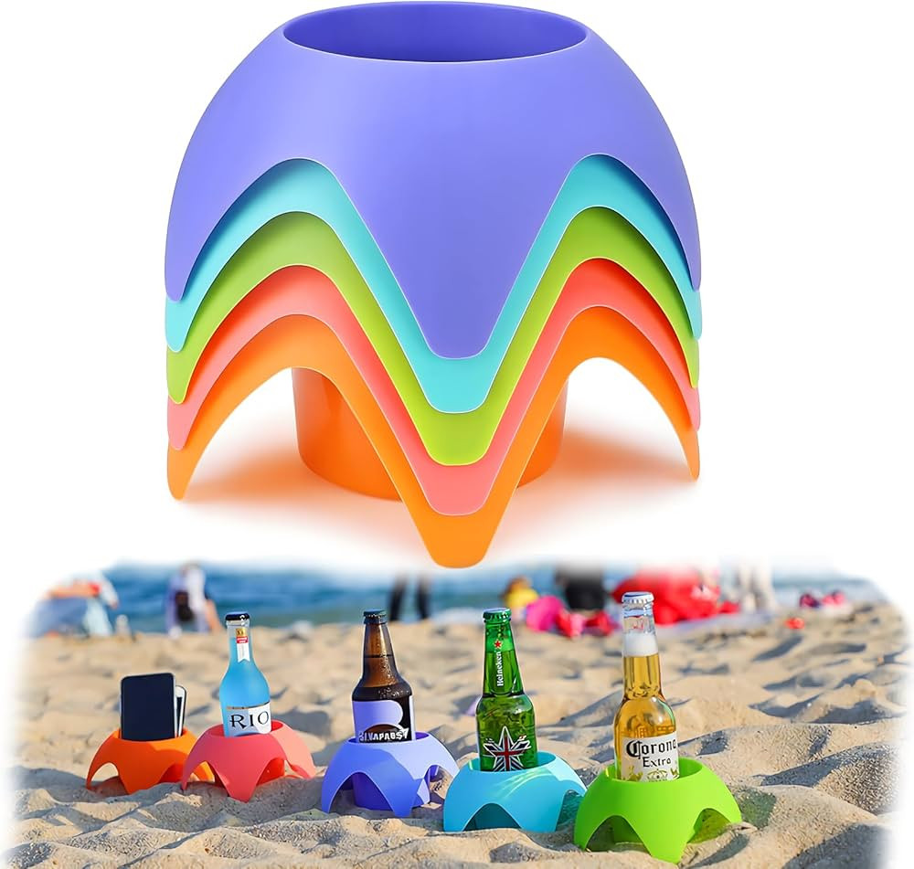 Beach Accessories for Vacation,Beach Gear Beach Cup Holders Beach Supplies Beach Trip Must Haves ... | Amazon (US)