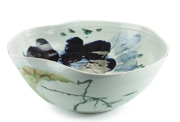 Curled- Rim Bowl - blue | Greene & Co Interiors