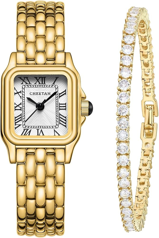 CHEETAH Women’s Gold Bangle Watch and Bracelet Set | Amazon (US)
