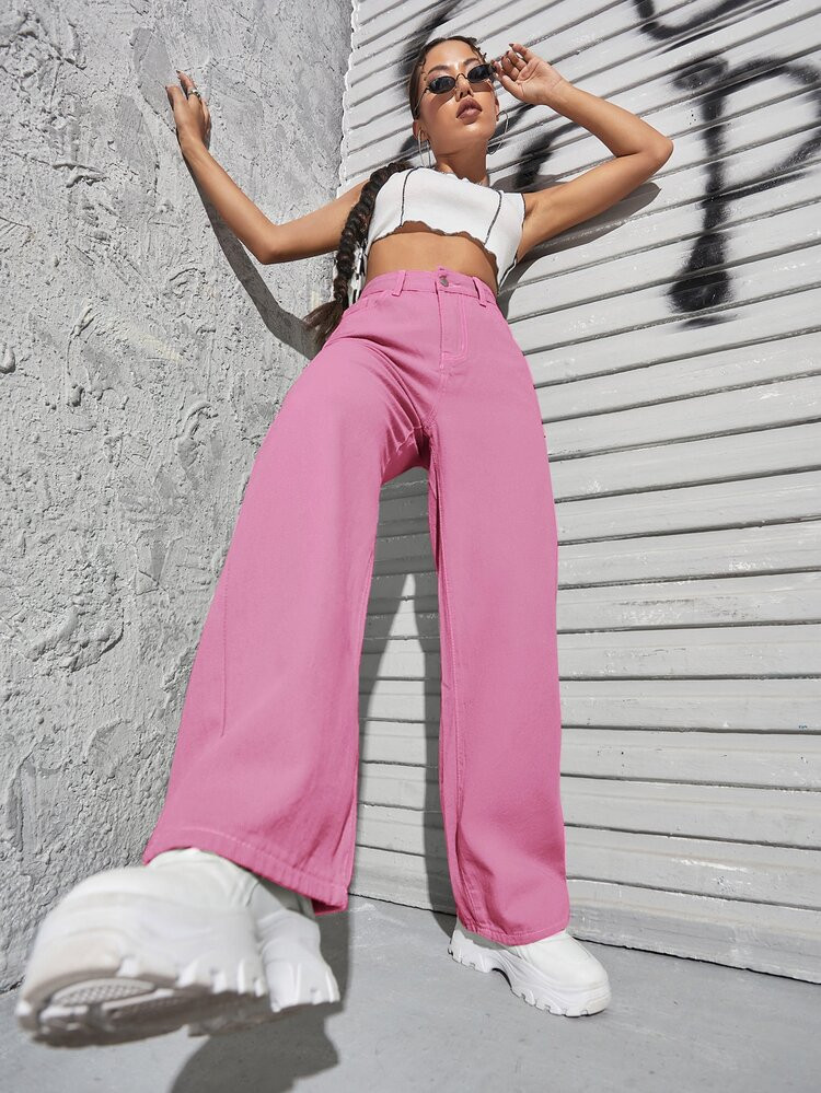 Slant Pocket Boyfriend Jeans | SHEIN