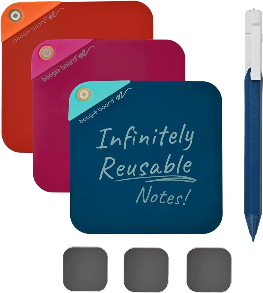 Boogie Board VersaNotes Starter Pack, Reusable 3-Pack 4x4 Dry-Erase and Sticky Note Alternative f... | Amazon (US)