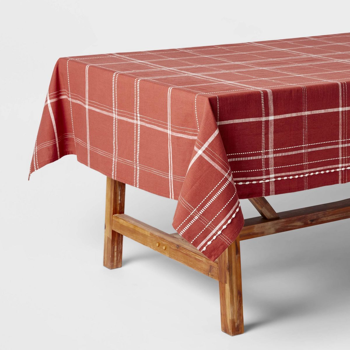 60"x104" Tablecloth Rust Plaid - Threshold™ | Target