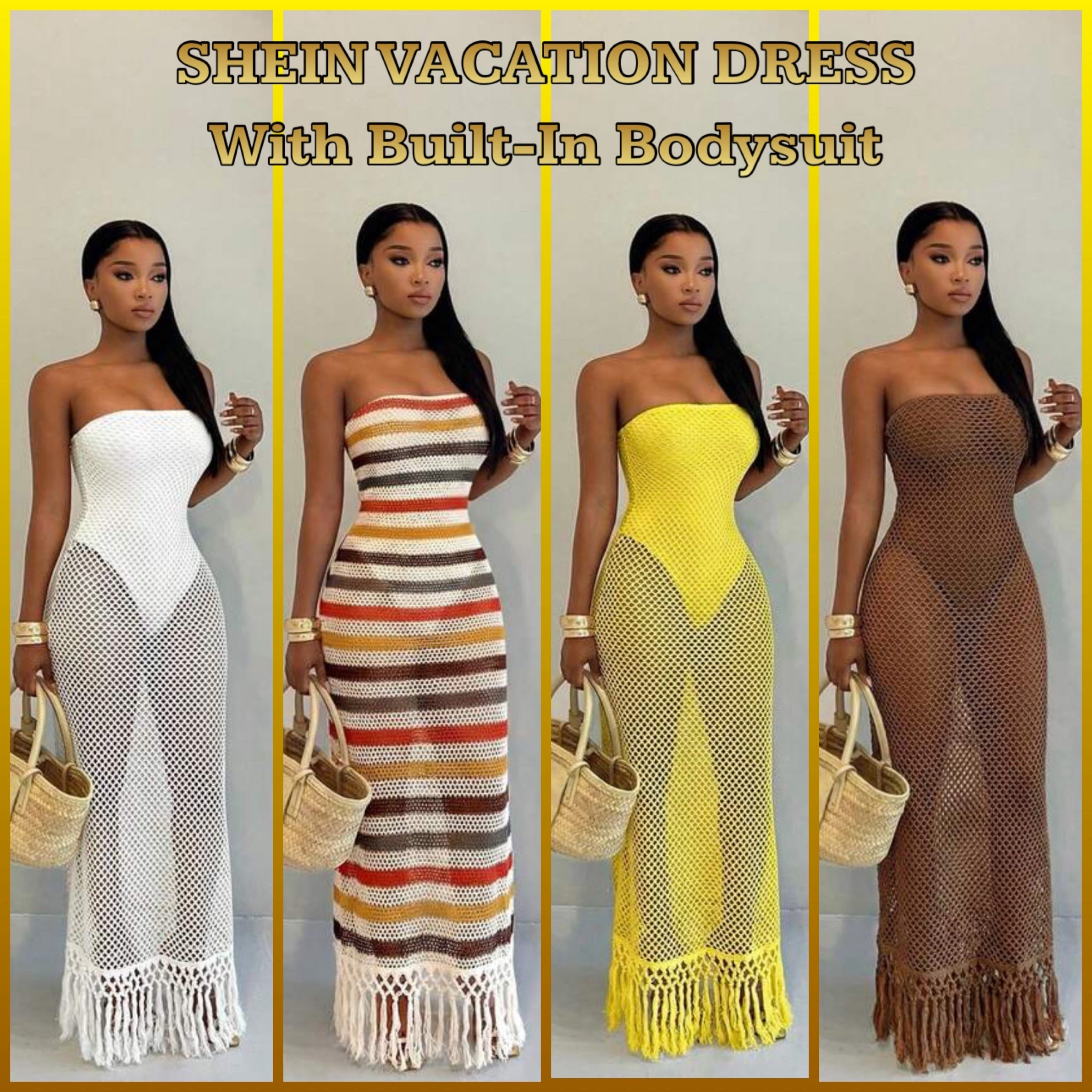 Affordable vacation or beach dress with built-in bodysuit.  

#LTKFestival #LTKMidsize #LTKSeasonal