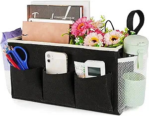 Bedside Caddy Bedside Organizer Bedside Storage Caddy with Fixed Straps and Water Bottle Holder f... | Amazon (US)