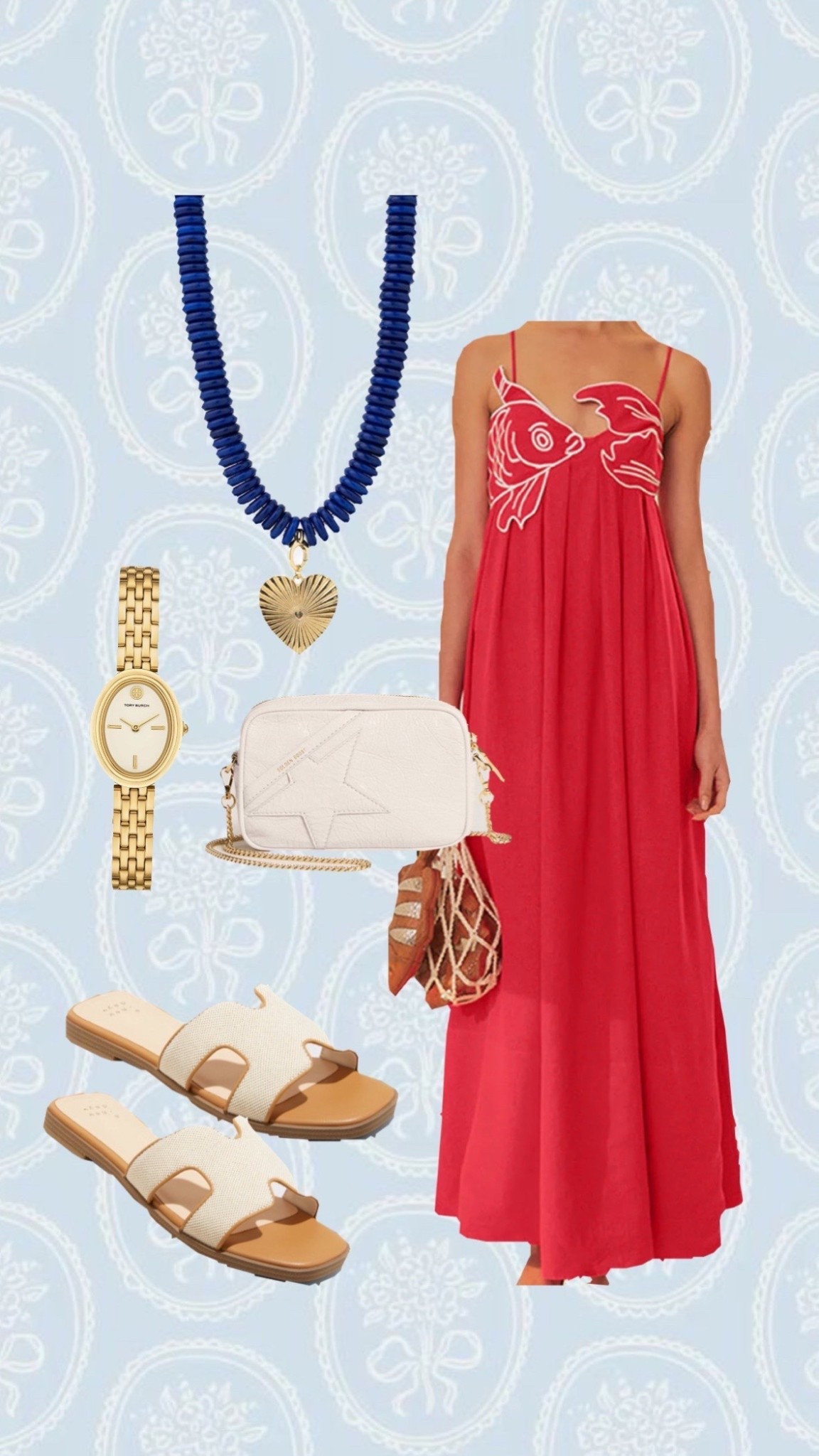 Fourth of July outfits, Fourth of July outfit inspo, maxi dresses, red dress, summer outfits, heart necklace, watches, sandals, summer outfits, game day outfits, red fish dress, preppy inspo, red, white, blue, girly 

#LTKSeasonal