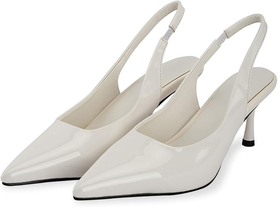 heelchic Metallic Pumps Shoes Women,Slingback Heels for Women,Sling Back Kitten Heels,Dress Shoes... | Amazon (US)