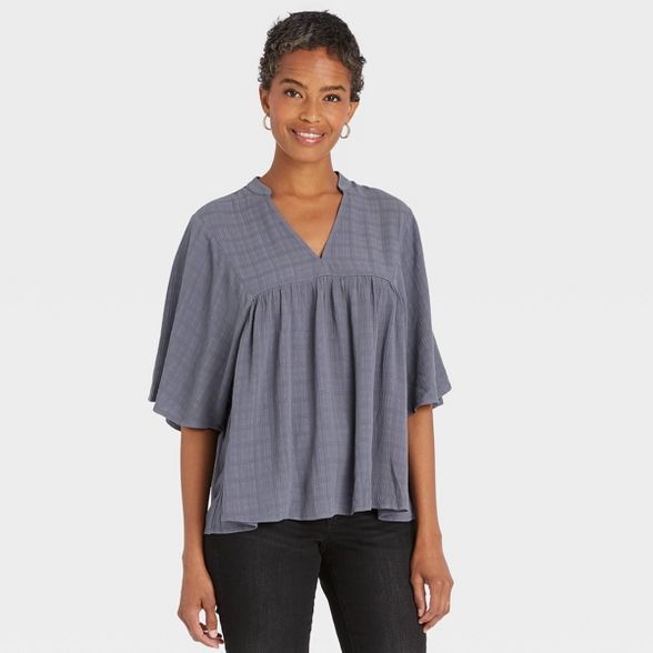 Women's Flutter Short Sleeve V-Neck Blouse - Knox Rose™ | Target