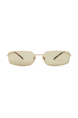 Prada Rectangle Sunglasses in Gold from Revolve.com | Revolve Clothing (Global)
