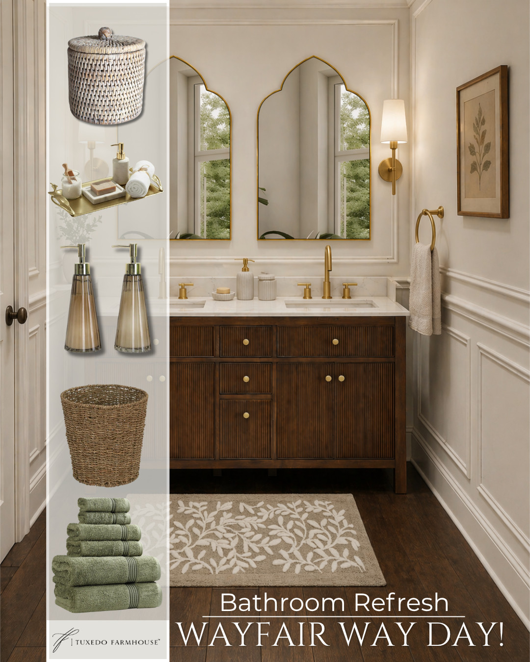 Way Day bathroom refresh 🤍✨

If your bathroom needs a little update, these are the pieces I’d grab while the sales are this good 👀 Warm wood tones, soft greens, woven textures, and those polished brass accents = an instant elevated, spa-like feel.

From everyday essentials to the prettiest finishing touches, these finds make your space feel styled and functional 🌿

Everything is linked—tap to shop your favorites before Way Day ends! 🛁💫 #LTKhome #LTKsale #wayfairwayday 

 #LTKSeasonal #LTKHome #LTKSaleAlert
