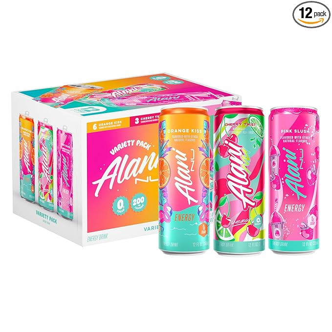 Alani Nu VARIETY PACK CHERRY TWIST, PINK SLUSH, ORANGE KISS Sugar Free, Low Calorie Energy Drinks... | Amazon (US)