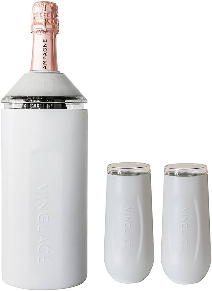 Vinglacé Champagne Bottle Chiller Gift Set- Portable Stainless Steel Sparkling Wine Cooler with ... | Amazon (US)