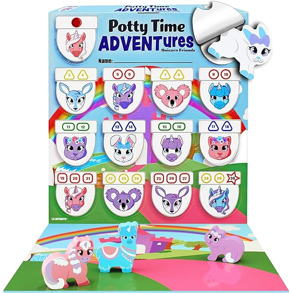 LIL ADVENTS Potty Time Adventures Potty Training Game - 14 Wood Block Toys, Chart, Activity Board, S | Amazon (US)