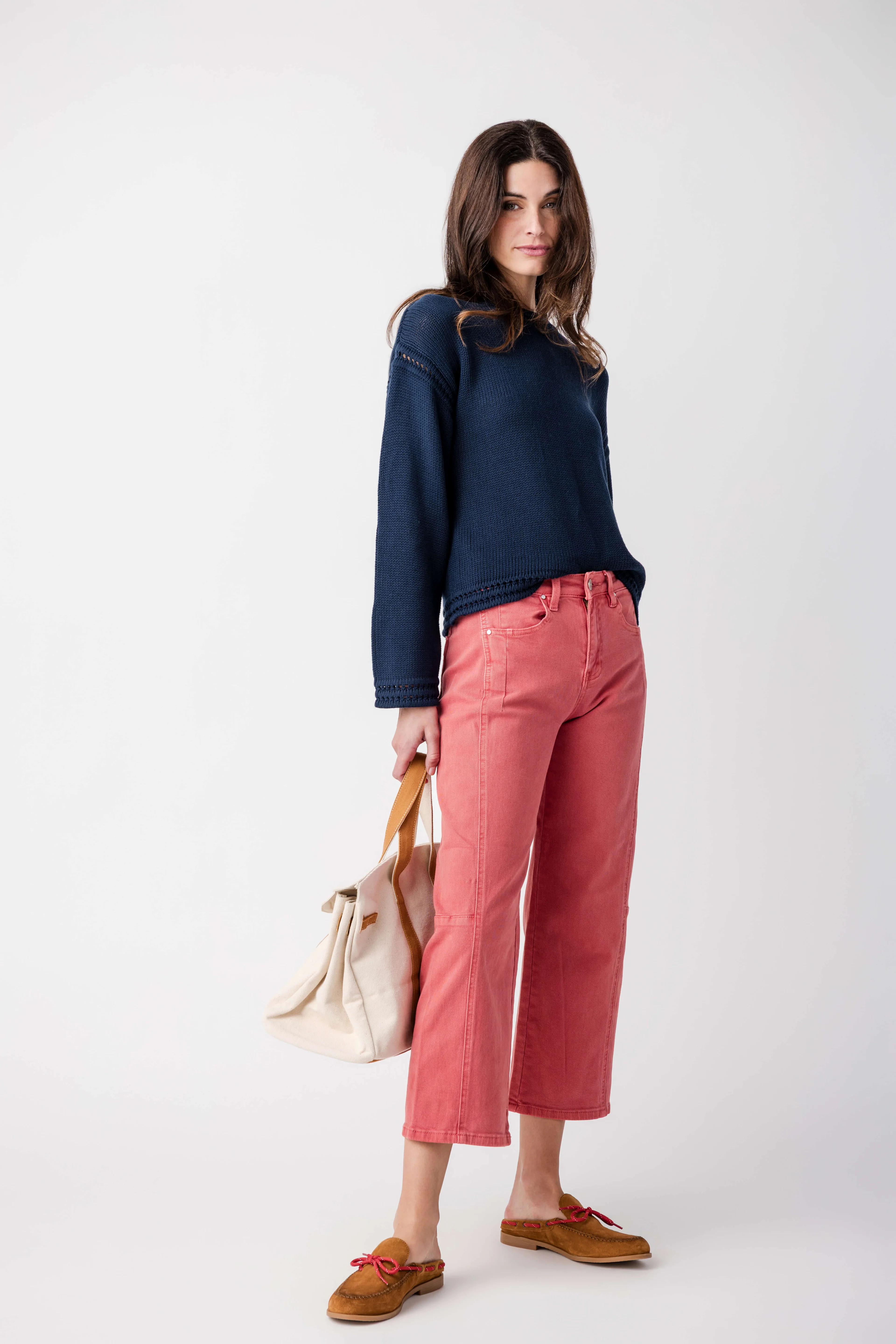 Risen Poppy High Rise Crop Baby Barrel Jeans | Social Threads