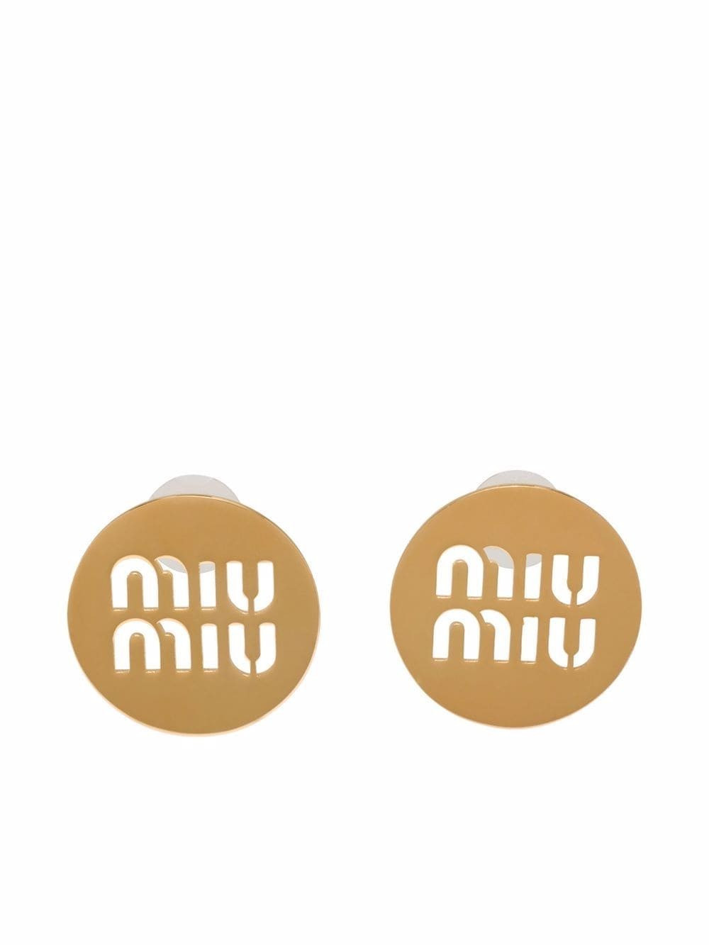 Miu Miu Miu logo earrings - Gold | Farfetch Global
