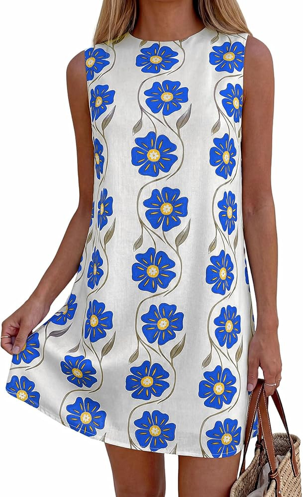 PRETTYGARDEN Sundresses for Women 2026 Summer Elegant Floral A Line Short Party Dress Beach Vacat... | Amazon (US)