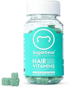 Sugarbear Hair Vitamins Extra Strength Biotin 6000mcg, Vitamin C, E, Coconut Oil, Zinc, Folic Aci... | Amazon (US)