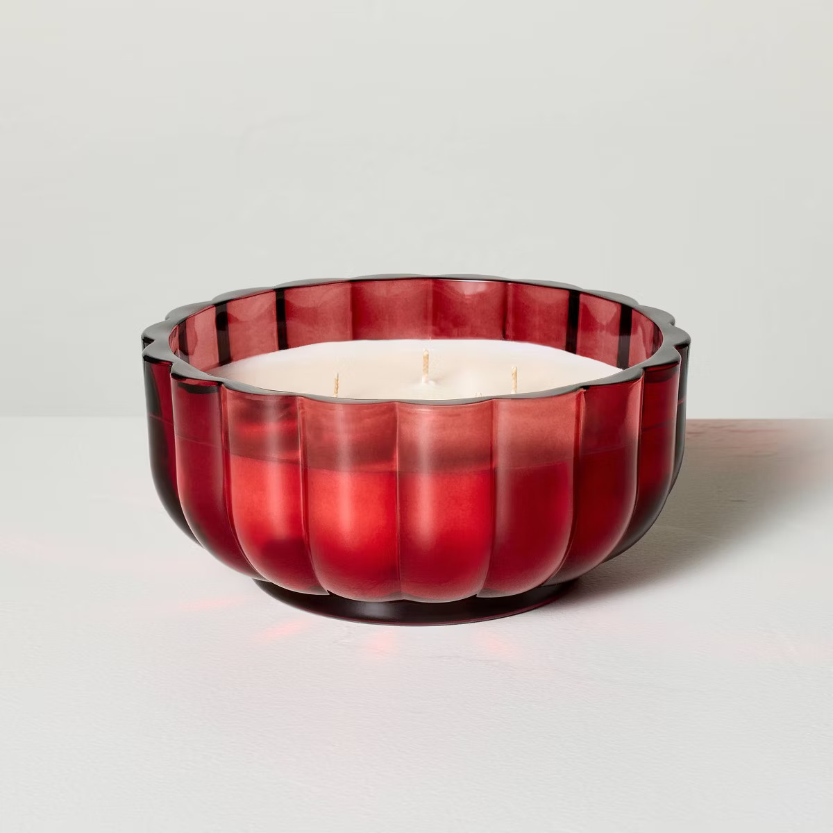 Scalloped Glass Balsam & Berry Christmas Jar Candle - Hearth & Hand™ with Magnolia | Target