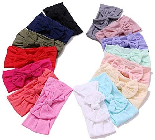 Baby Headbands Turban Knotted, Girl's Hairbands for Newborn, Toddler and Children's (15 Pack-cl23... | Amazon (US)