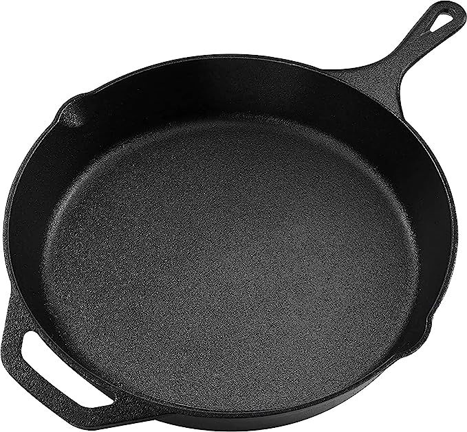Utopia Kitchen 12.5 Inch Pre-Seasoned Cast iron Skillet - Frying Pan - Safe Grill Cookware for in... | Amazon (US)