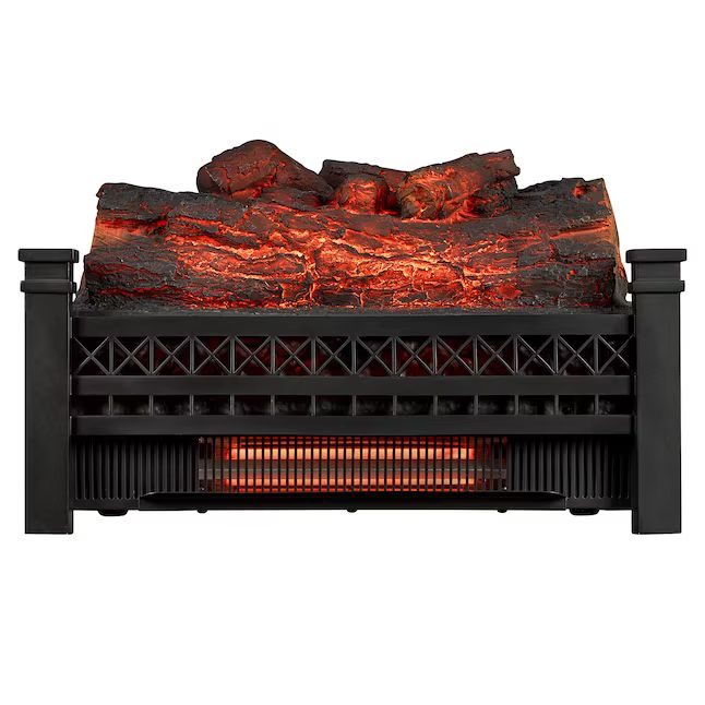 Style Selections 20.7-in W 5200-BTU Black Electric Fireplace Logs with Heater and Thermostat Remo... | Lowe's
